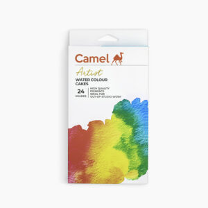 Camel Artist Water Colours Assorted box of cakes, 24 shades with Brush