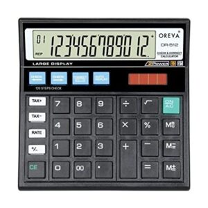 Oreva 512 Check and Correct GST Calculator Solar Battery Dual Power 10 Digit LCD Display
