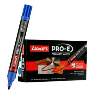 Luxor Pro-E Refillable Permanent Marker - Blue - Box Of 10
